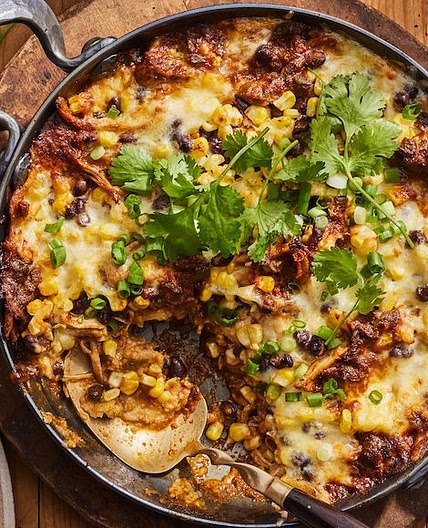 Skillet Chipotle Chicken Enchilada Bake