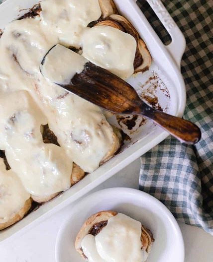 Sourdough Cinnamon Rolls With Cream Cheese Topping