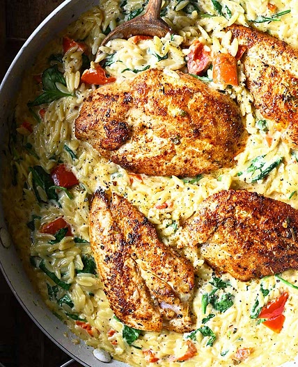 Creamy Tuscan Chicken Orzo