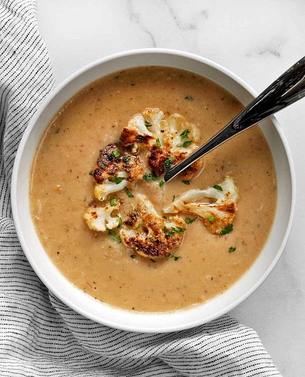 Tahini Roasted Cauliflower Soup