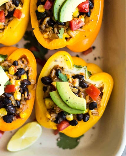 Beans and Rice Stuffed Peppers