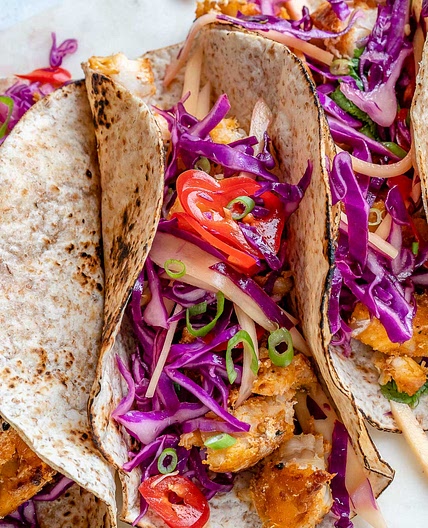 Fish Tacos + Cabbage Slaw