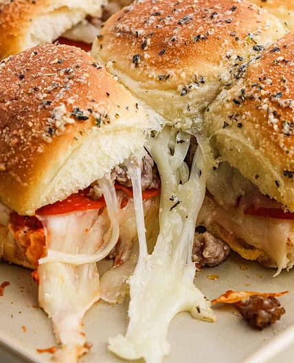 Hawaiian Roll Pizza Sliders