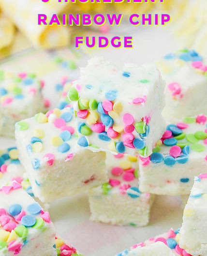 3 INGREDIENT RAINBOW CHIP FUDGE
