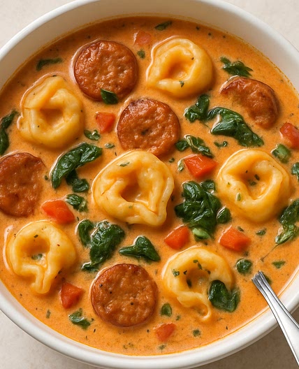 Creamy Cajun Tortellini Soup