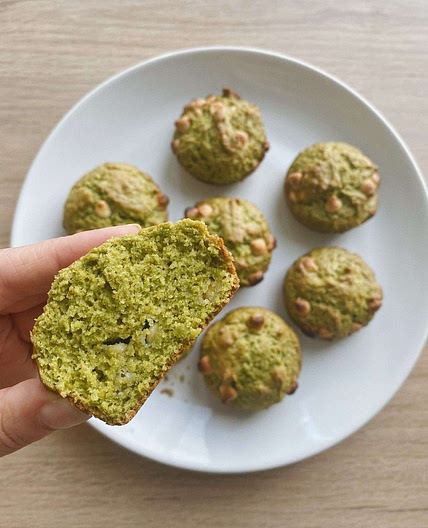 White Chocolate Matcha Muffins