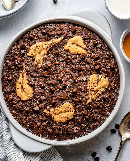 Chocolate Peanut Butter Baked Oatmeal