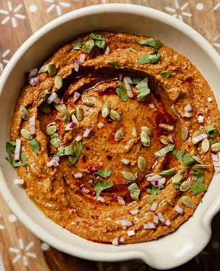 Black Bean Dip with Roasted Squash, Garlic, Pumpkin Seeds & Chipotles