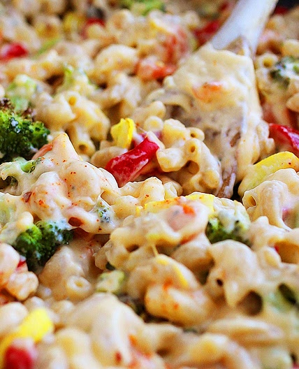 Spicy Roasted Vegetable Macaroni and Cheese