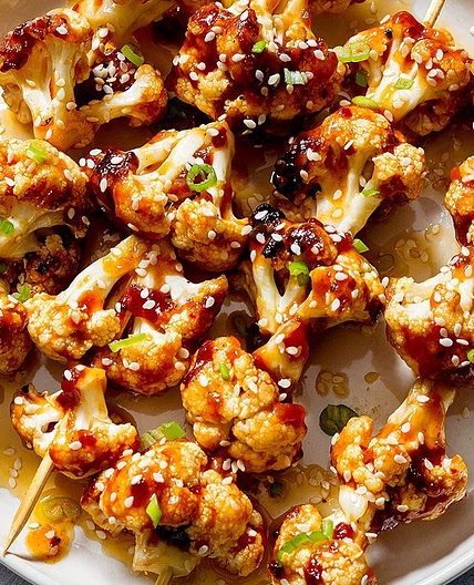 Grilled General Tso’s Cauliflower Kabobs
