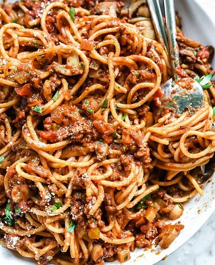 My Mom's Homemade Spaghetti and Meat Sauce