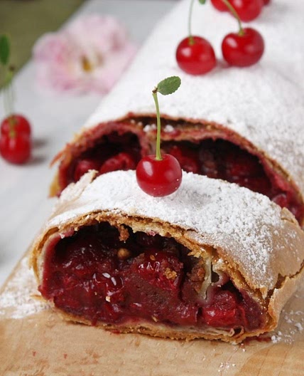 Viennese Sour Cherry Strudel