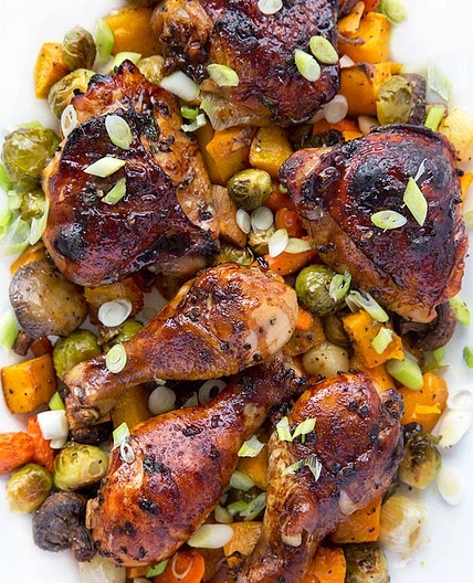Chai Marinated Chicken with Roasted Fall Vegetables
