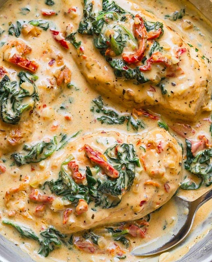 Creamy Chicken Breast in Spinach Parmesan Sauce