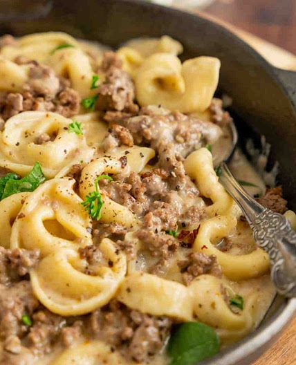 Instant Pot Creamy Beef Tortellini
