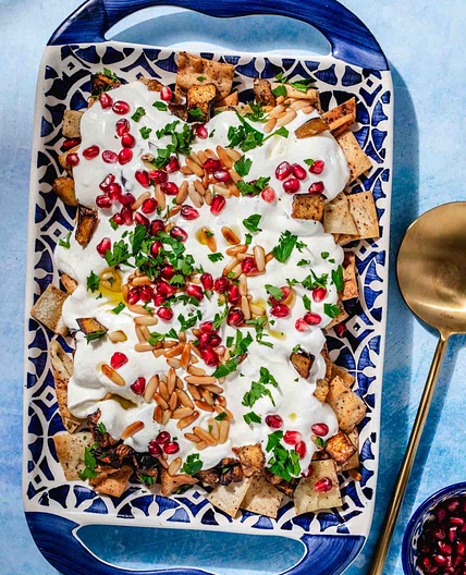 Roasted Eggplant Fatteh (Vegetarian)