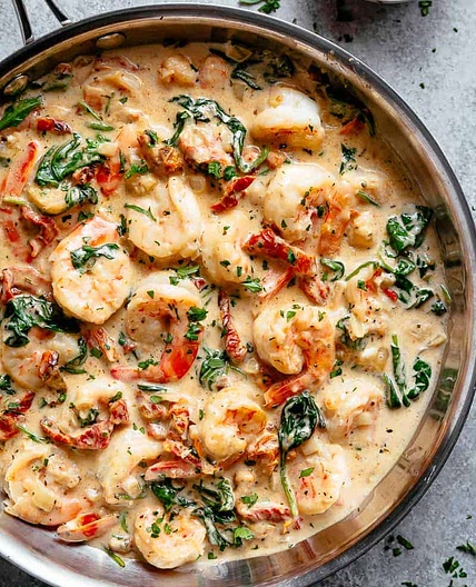 Creamy Garlic Butter Tuscan Shrimp