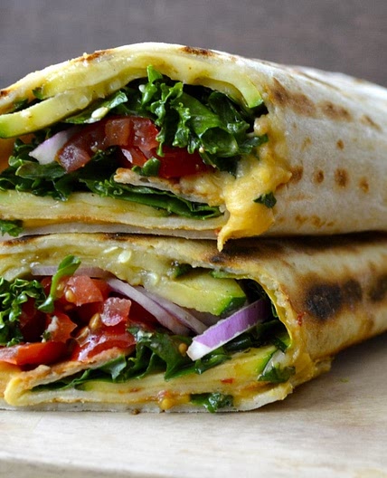 Grilled Zucchini Hummus Wrap