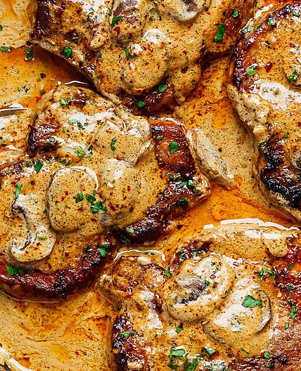 Creamy Mushroom Pork Chops Recipe