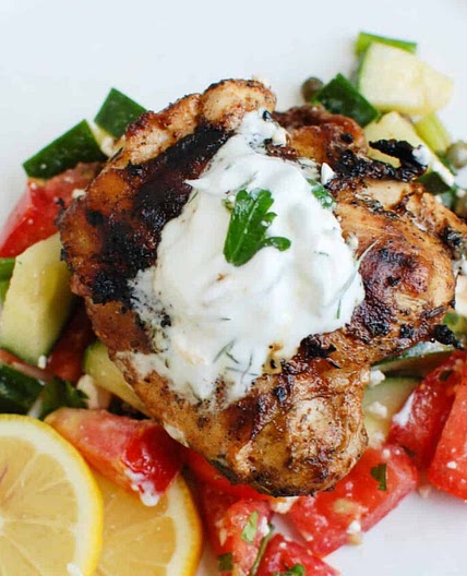 Greek Marinated Chicken with Tzatziki Sauce