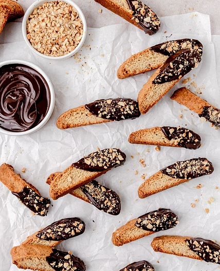 Dark Chocolate Hazelnut Biscotti
