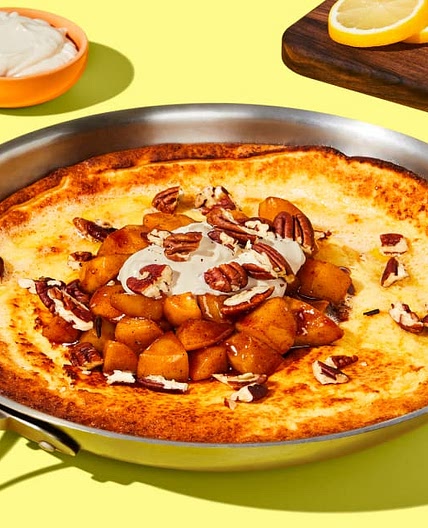 Lemon-Ricotta Dutch Baby with Pears & Maple Crème Fraîche | 4 servings