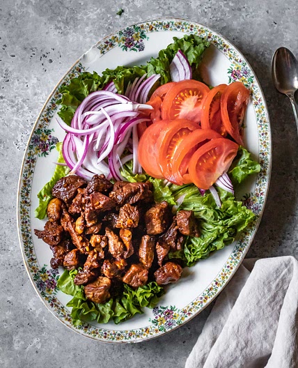 Traditional Vietnamese Shaking Beef (Bo Luc Lac)