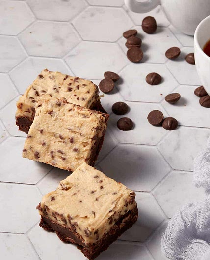 Brownies with Edible Cookie Dough Frosting