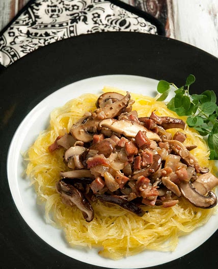Spaghetti Squash with Creamy Mushroom Sauce Recipe