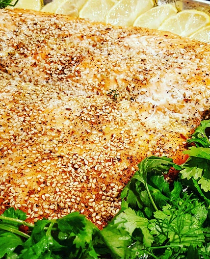 Sesame Crusted Baked Salmon