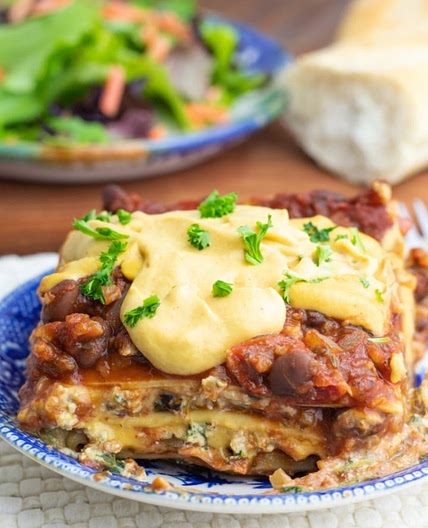 Spinach and Mushroom Vegan Lasagna