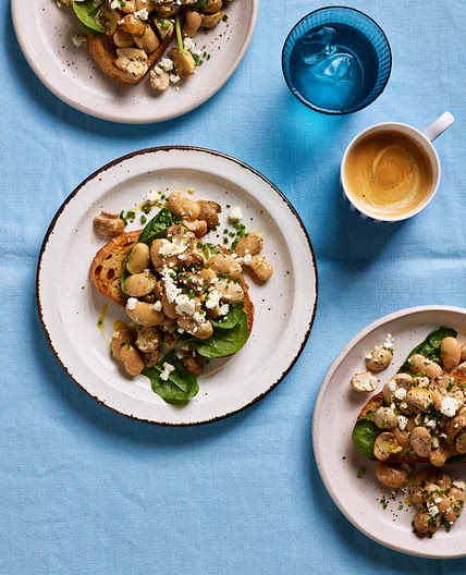 Air Fryer Button Mushrooms on Toast