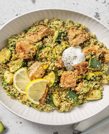 Quick Chermoula Chicken with Zhoug Couscous, Courgette and Yoghurt