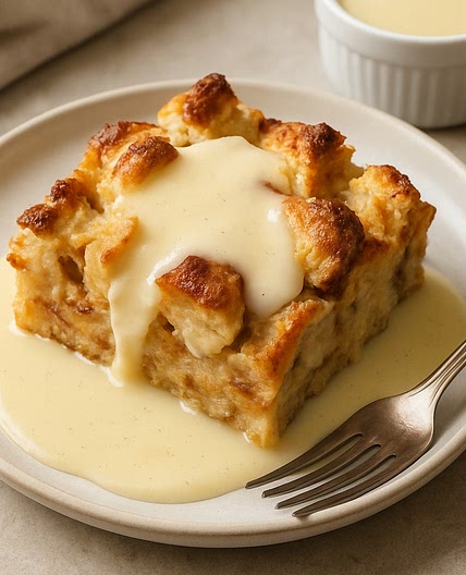 Bread Pudding with Vanilla Sauce