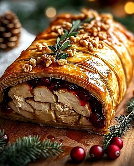 Christmas Chicken  & Brie wellington