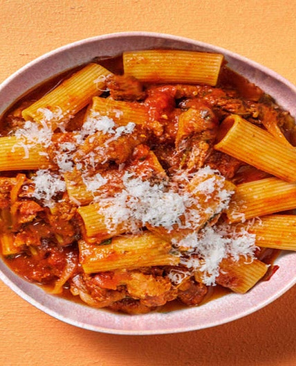 Lamb and Mushroom Ragu with Rigatoni and Cheese