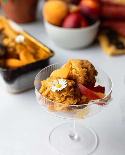 Brown Sugar Peach Sorbet (No-Churn)