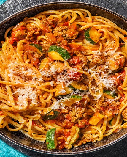 Lamb Linguine with Courgette