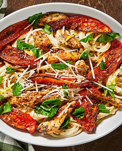 Creamy Parmesan Chicken Spaghetti Lightning Prep