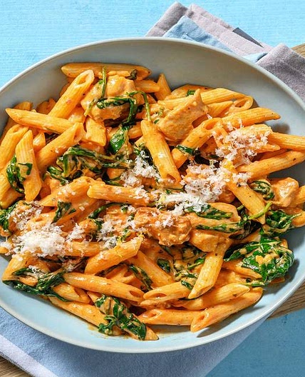 Spicy Creamy Cajun Chicken Pasta with Spinach and Cheese
