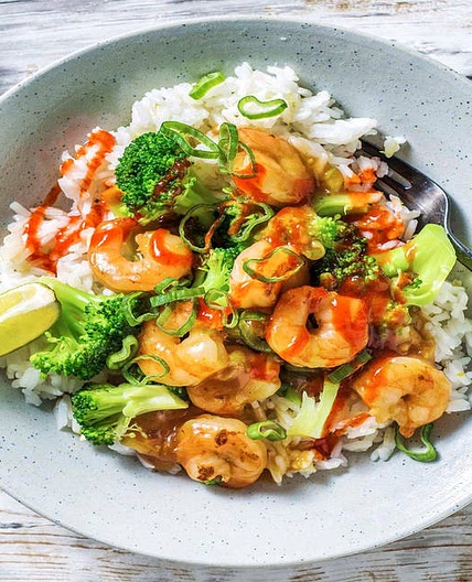 Teriyaki-Garnelen mit Brokkoli mindestens -20% Kalorien im Vergleich zu den anderen Rezepten