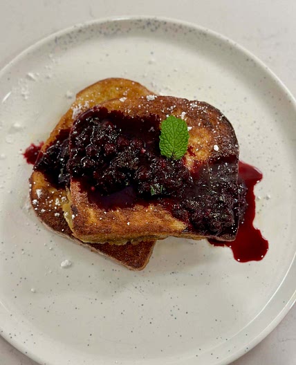 Brioche French Toast with Blueberry Compote