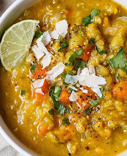 Slow Cooker Sweet Potato Split Pea Soup