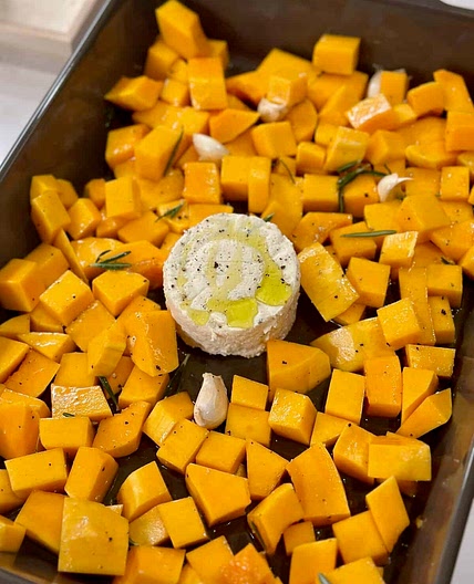 Baked Boursin and Butternut Squash Pasta