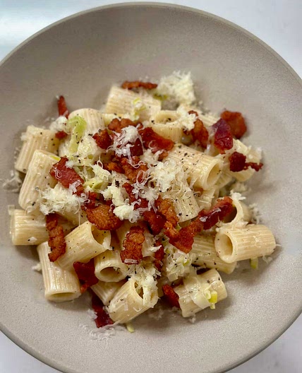 Creamy Leek and Bacon Pasta