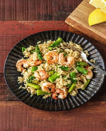 Shrimp and Asparagus Risotto with Meyer Lemon and Parmesan