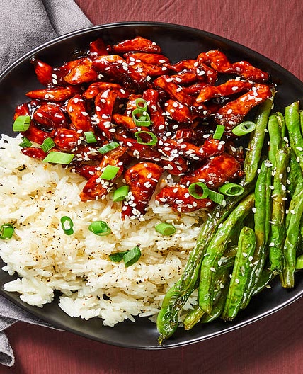 Hoisin Honey Chicken with Green Beans & Jasmine Rice