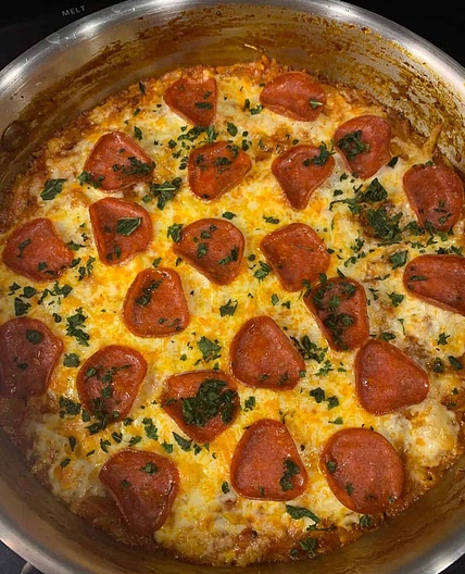 One Pan Pepperoni Pizza Orzo