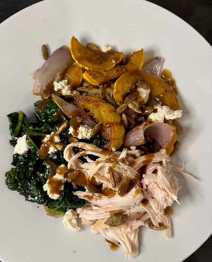 Fall Harvest Bowl with Maple Miso Vinaigrette