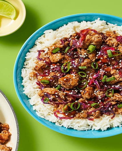 One-Pan Moo Shu Pork Bowls with Cabbage, Scallions & Buttery Rice